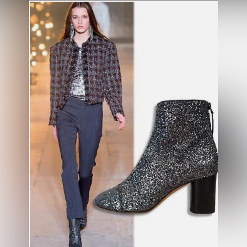 ISABEL MARANT GLITTER RITZA BOOTIE SZ 9